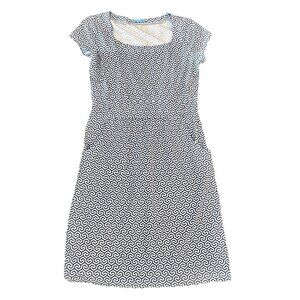 J McLaughlin Sheath Dress Size Small Catalina Cloth Stretch Blue White Geometric